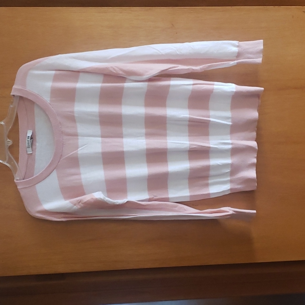 Forever 21 womens pink and white stripped top.